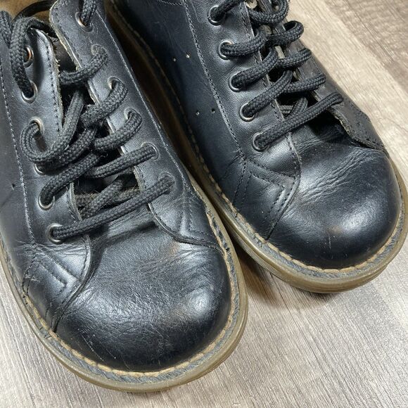 Vintage Dr Martens 6 Smooth Black Leather Oxford Shoes Grunge Rare Portugal Made - Picture 8 of 11